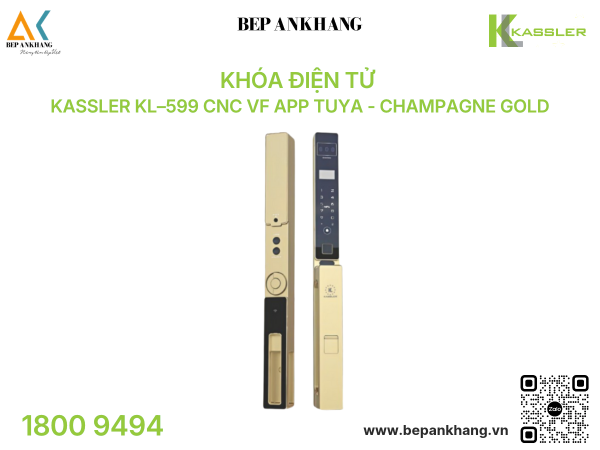 Khóa điện tử Kassler KL–599 CNC VF App Tuya - Champagne Gold